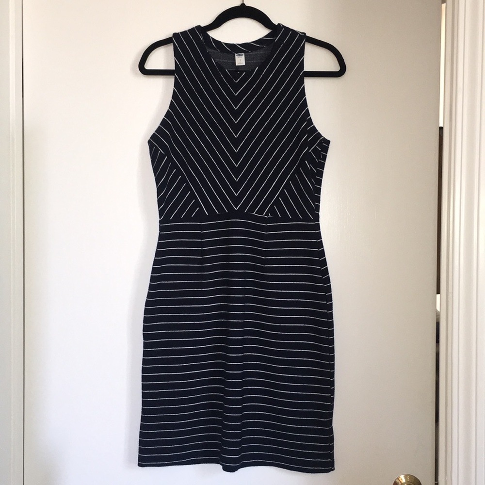 Old Navy, Navy and White Striped Dress, Size S